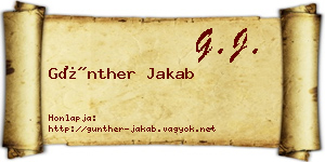 Günther Jakab névjegykártya