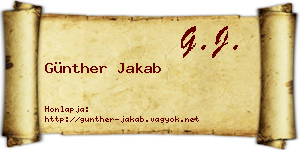 Günther Jakab névjegykártya